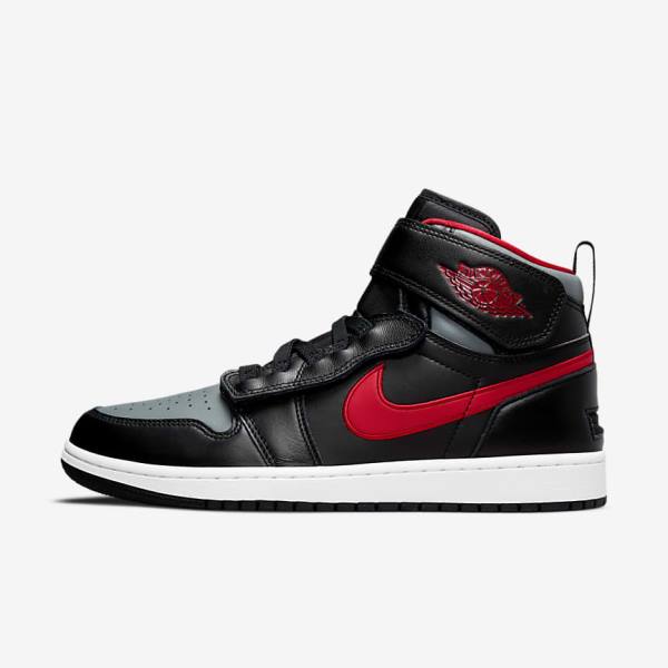 Jordan Παπουτσια Nike Air Jordan 1 Hi FlyEase ανδρικα μαυρα γκρι ασπρα κοκκινα | NK584GTA