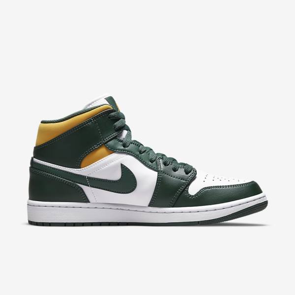 Jordan Παπουτσια Nike Air Jordan 1 Mid ανδρικα πρασινο ασπρα | NK205FEL