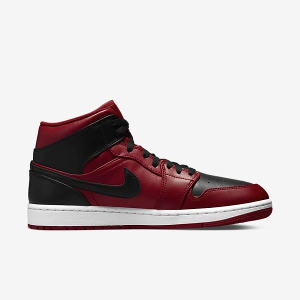 Jordan Παπουτσια Nike Air Jordan 1 Mid ανδρικα κοκκινα ασπρα μαυρα | NK475UZD