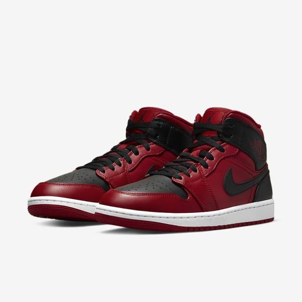 Jordan Παπουτσια Nike Air Jordan 1 Mid ανδρικα κοκκινα ασπρα μαυρα | NK475UZD