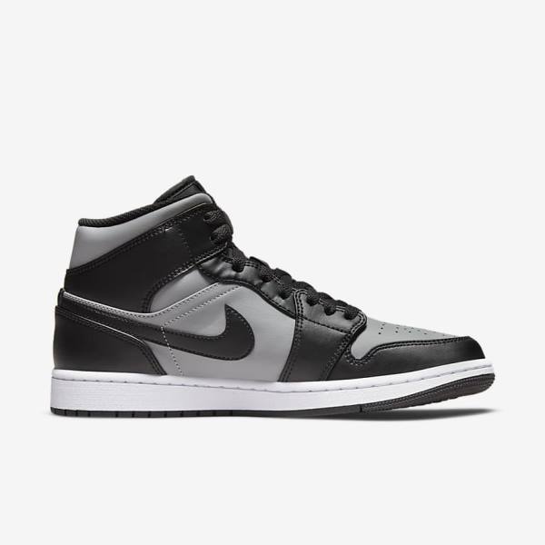 Jordan Παπουτσια Nike Air Jordan 1 Mid ανδρικα μαυρα γκρι ασπρα κοκκινα | NK642ZXH