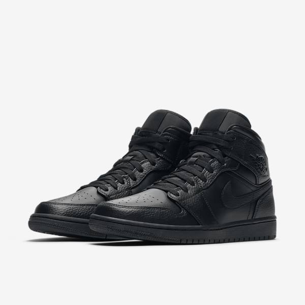 Jordan Παπουτσια Nike Air Jordan 1 Mid ανδρικα μαυρα | NK752ZWN