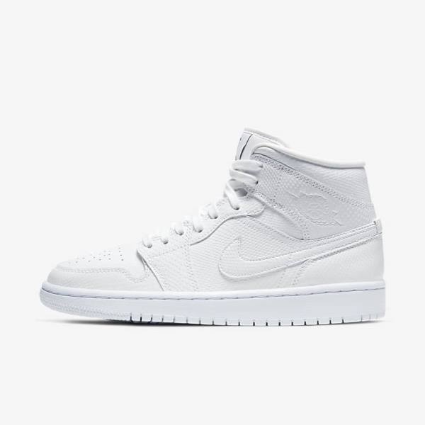 Jordan Παπουτσια Nike Air Jordan 1 Mid γυναικεια ασπρα | NK824PLR