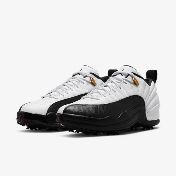 Jordan Παπουτσια Nike Air Jordan XII Low ανδρικα ασπρα μεταλλικός χρυσο χρωμα μαυρα | NK872CXR