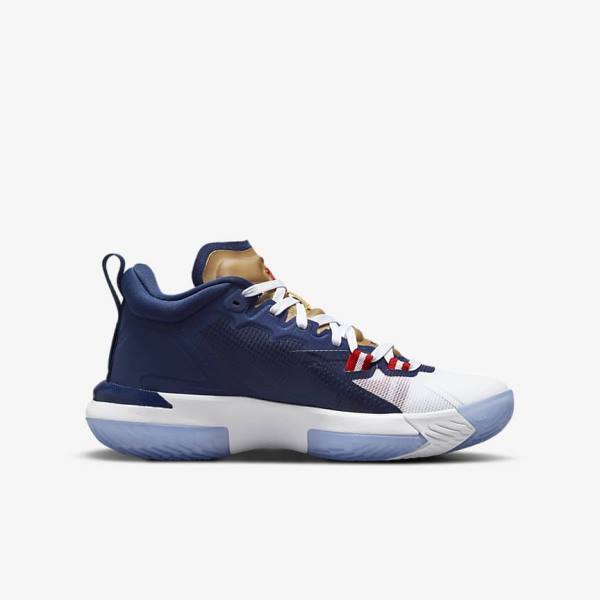 Jordan Παπουτσια Nike Zion 1 Older παιδικα μπλε ασπρα μεταλλικός χρυσο χρωμα κοκκινα | NK284SCA