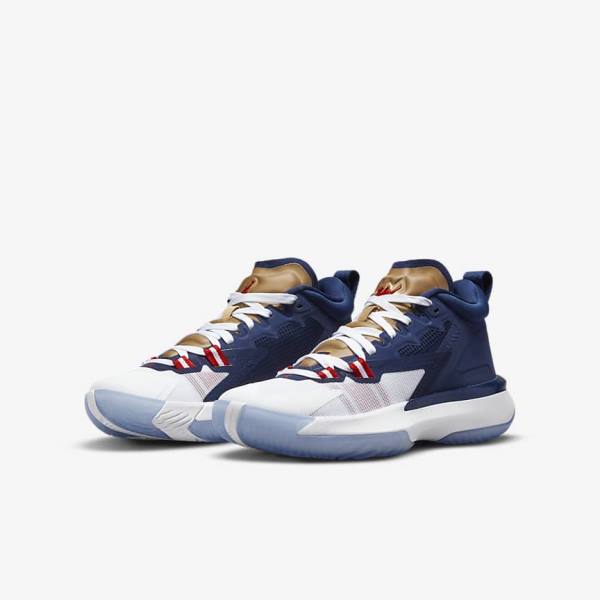 Jordan Παπουτσια Nike Zion 1 Older παιδικα μπλε ασπρα μεταλλικός χρυσο χρωμα κοκκινα | NK284SCA