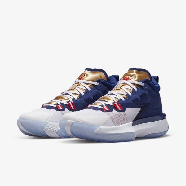 Jordan Παπουτσια Nike Zion 1 ανδρικα μπλε ασπρα μεταλλικός χρυσο χρωμα κοκκινα | NK710NAZ