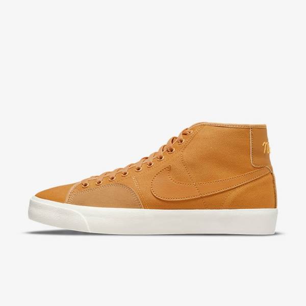 Skate Παπούτσια Nike SB BLZR Court Mid Premium ανδρικα κίτρινα | NK174SFZ