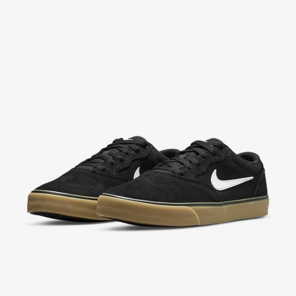 Skate Παπούτσια Nike SB Chron 2 ανδρικα μαυρα ανοιχτο καφε ασπρα | NK468QMS