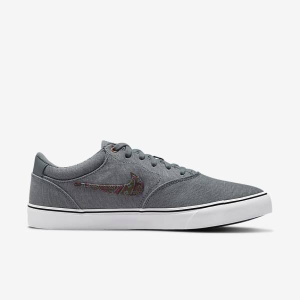 Skate Παπούτσια Nike SB Chron 2 καμβα Premium ανδρικα γκρι ασπρα | NK127WMF