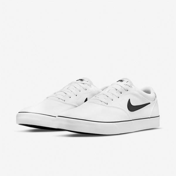 Skate Παπούτσια Nike SB Chron 2 καμβα ανδρικα ασπρα μαυρα | NK420LGU