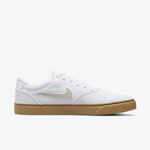 Skate Παπούτσια Nike SB Chron 2 καμβα ανδρικα ασπρα ανοιχτο καφε ανοιχτο Μπεζ | NK487JCT