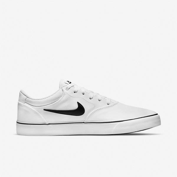 Skate Παπούτσια Nike SB Chron 2 καμβα γυναικεια ασπρα μαυρα | NK806YQI