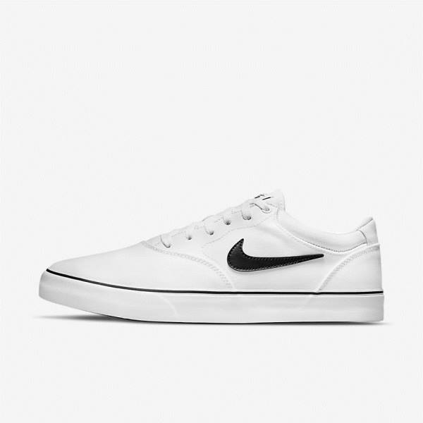 Skate Παπούτσια Nike SB Chron 2 καμβα γυναικεια ασπρα μαυρα | NK806YQI