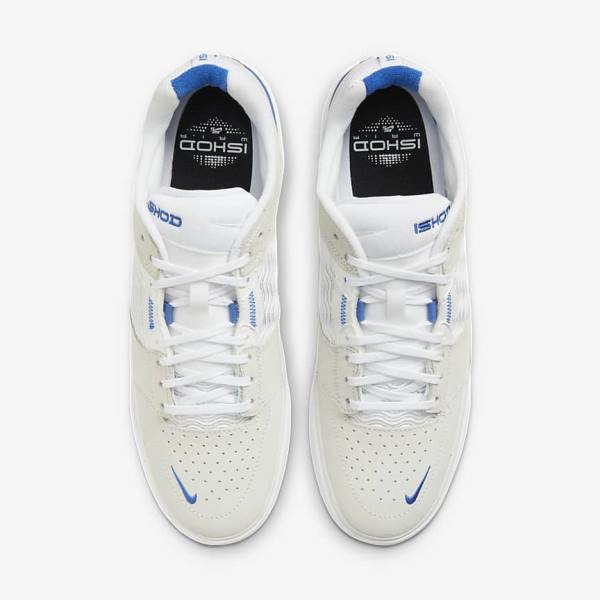 Skate Παπούτσια Nike SB Ishod Wair ανδρικα ασπρα μπλε ρουά ασπρα | NK130QFU