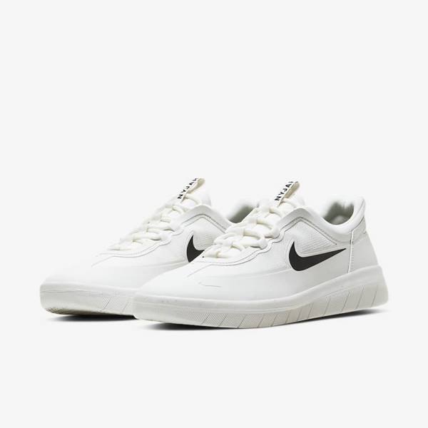 Skate Παπούτσια Nike SB Nyjah Free 2 ανδρικα ασπρα μαυρα | NK361QIT