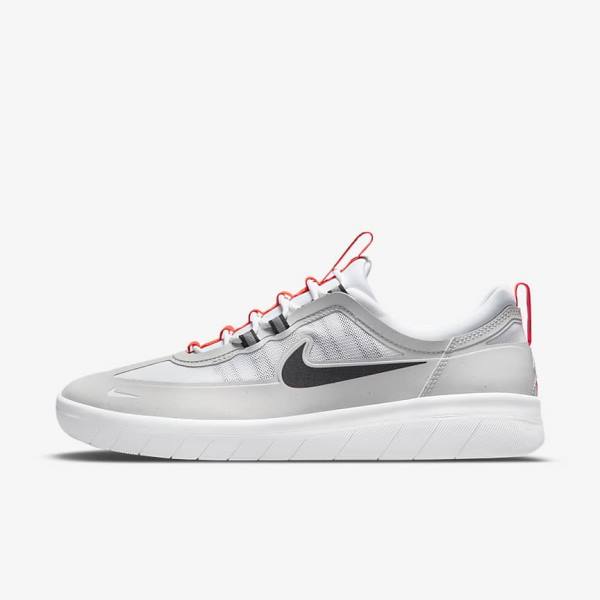 Skate Παπούτσια Nike SB Nyjah Free 2 ανδρικα γκρι ασπρα ανοιχτο κοκκινα μαυρα | NK510UDW