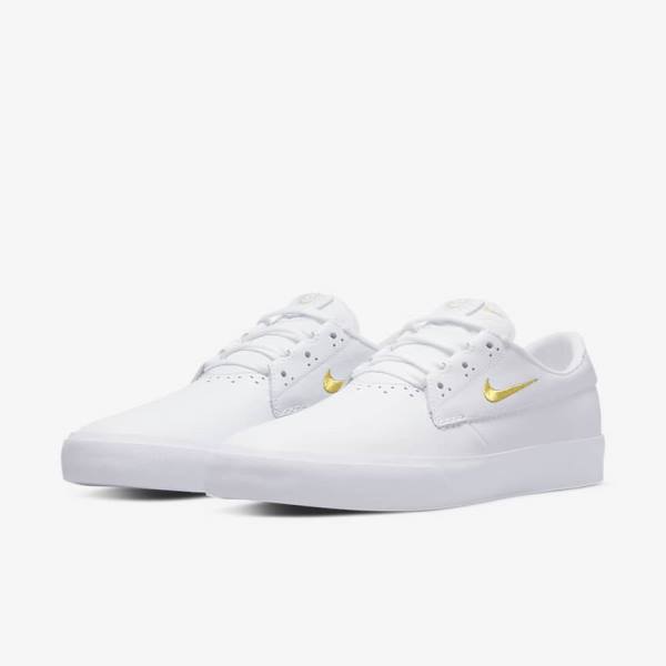 Skate Παπούτσια Nike SB Shane PRM ανδρικα ασπρα μεταλλικός χρυσο χρωμα | NK650TGV