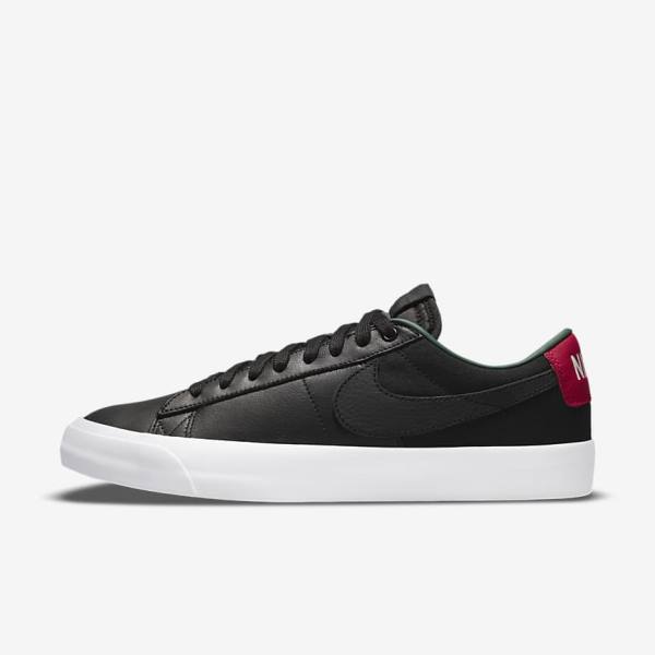 Skate Παπούτσια Nike SB Zoom Blazer Low Pro GT Premium ανδρικα μαυρα κοκκινα μαυρα | NK413SQV