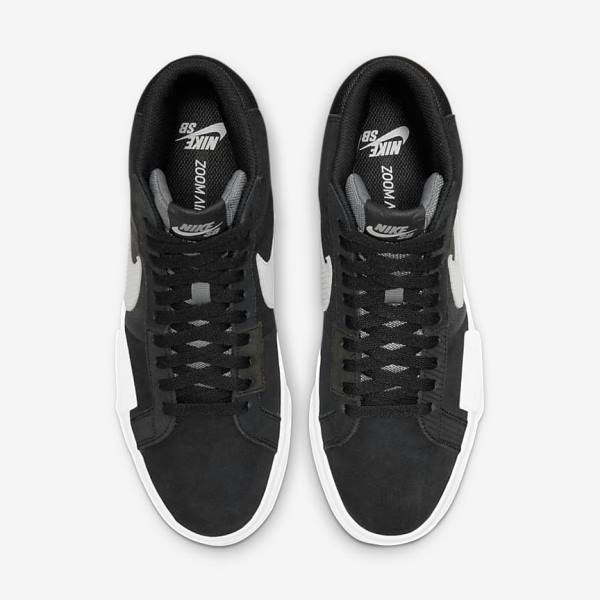 Skate Παπούτσια Nike SB Zoom Blazer Mid Premium γυναικεια μαυρα γκρι ασπρα | NK017DOS