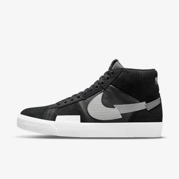 Skate Παπούτσια Nike SB Zoom Blazer Mid Premium γυναικεια μαυρα γκρι ασπρα | NK017DOS