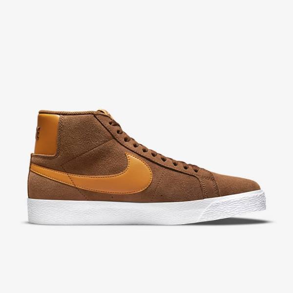 Skate Παπούτσια Nike SB Zoom Blazer Mid γυναικεια ασπρα κίτρινα | NK063NCP