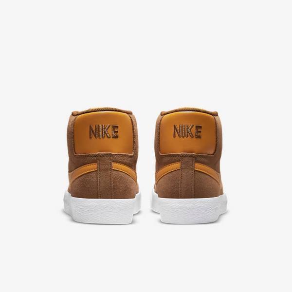 Skate Παπούτσια Nike SB Zoom Blazer Mid γυναικεια ασπρα κίτρινα | NK063NCP