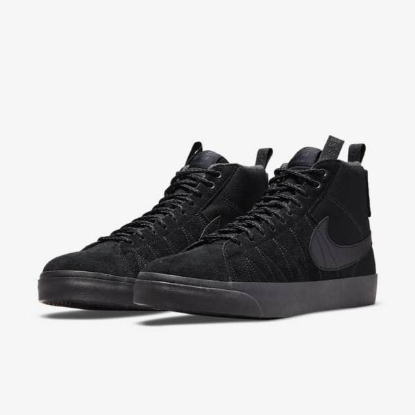 Skate Παπούτσια Nike SB Zoom Blazer Mid Premium ανδρικα μαυρα σκούρο γκρι | NK421EYL