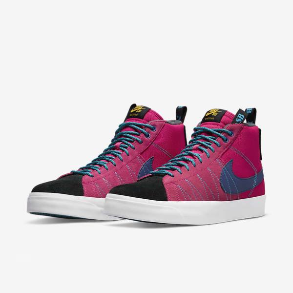 Skate Παπούτσια Nike SB Zoom Blazer Mid Premium γυναικεια ροζ μπλε μπλε ρουά μπλε | NK562SVD