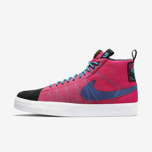 Skate Παπούτσια Nike SB Zoom Blazer Mid Premium γυναικεια ροζ μπλε μπλε ρουά μπλε | NK562SVD