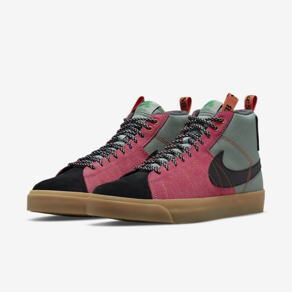 Skate Παπούτσια Nike SB Zoom Blazer Mid Premium γυναικεια ασπρα καφε μαυρα | NK691VIG