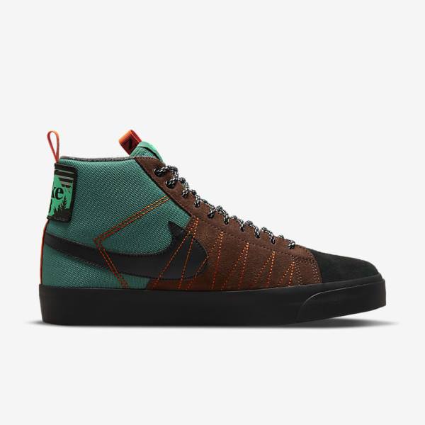 Skate Παπούτσια Nike SB Zoom Blazer Mid Premium ανδρικα πρασινο ασπρα πορτοκαλι μαυρα | NK813VFD