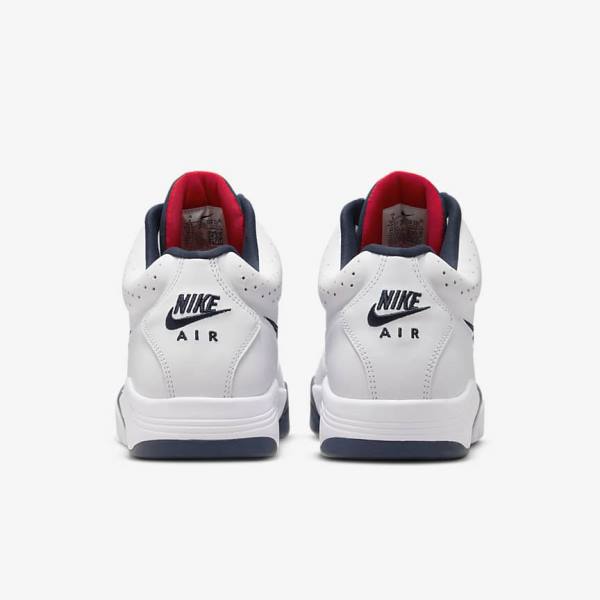 Αθλητικά Παπούτσια Nike Air Flight Lite Mid ανδρικα ασπρα κοκκινα μεταλλικός χρυσο χρωμα σκουρο μπλε | NK934DMC