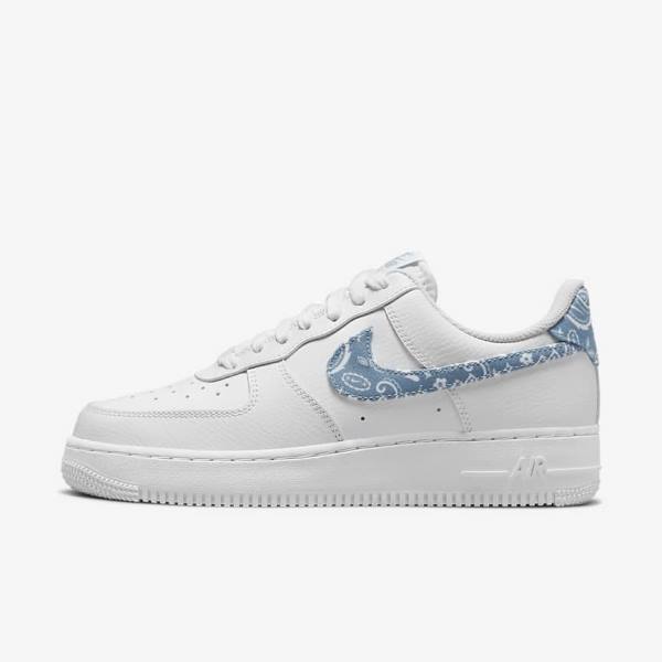 Αθλητικά Παπούτσια Nike Air Force 1 07 Essential γυναικεια ασπρα μπλε | NK240QEF