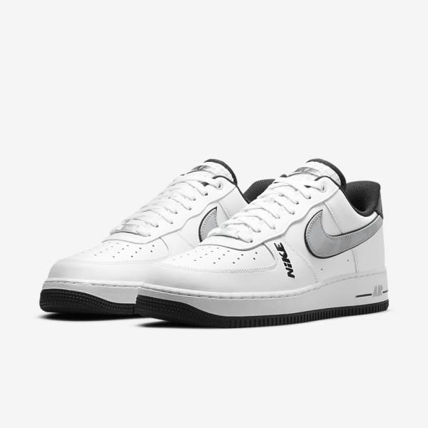 Αθλητικά Παπούτσια Nike Air Force 1 07 LV8 ανδρικα ασπρα μαυρα γκρι ασπρα | NK369PAY