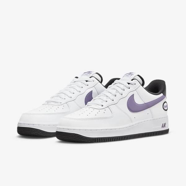 Αθλητικά Παπούτσια Nike Air Force 1 07 LV8 ανδρικα ασπρα μαυρα ασπρα μωβ | NK809SQF