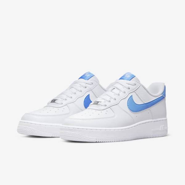 Αθλητικά Παπούτσια Nike Air Force 1 07 Next Nature γυναικεια ασπρα μεταλλικός ασημι μπλε | NK703RKC