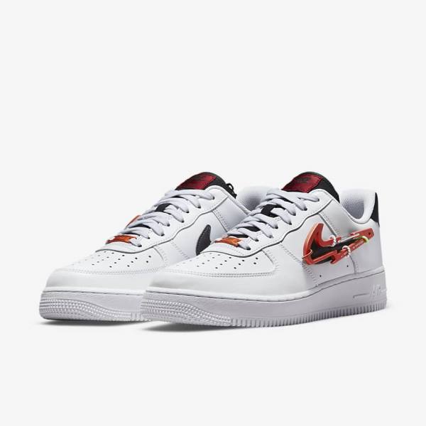 Αθλητικά Παπούτσια Nike Air Force 1 07 Premium ανδρικα ασπρα μπορντο κοκκινα μαυρα | NK371EVY