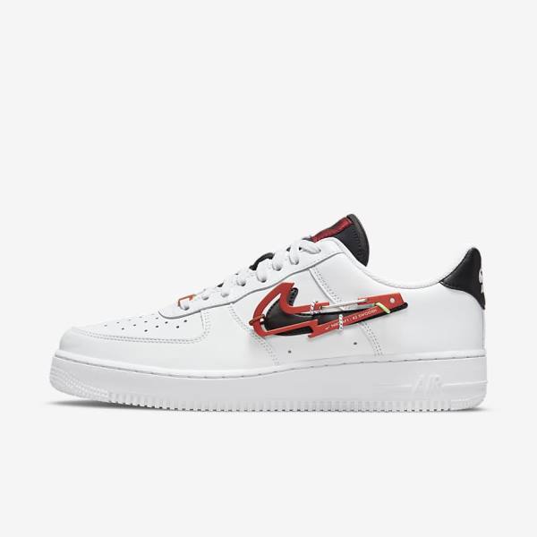 Αθλητικά Παπούτσια Nike Air Force 1 07 Premium ανδρικα ασπρα μπορντο κοκκινα μαυρα | NK371EVY