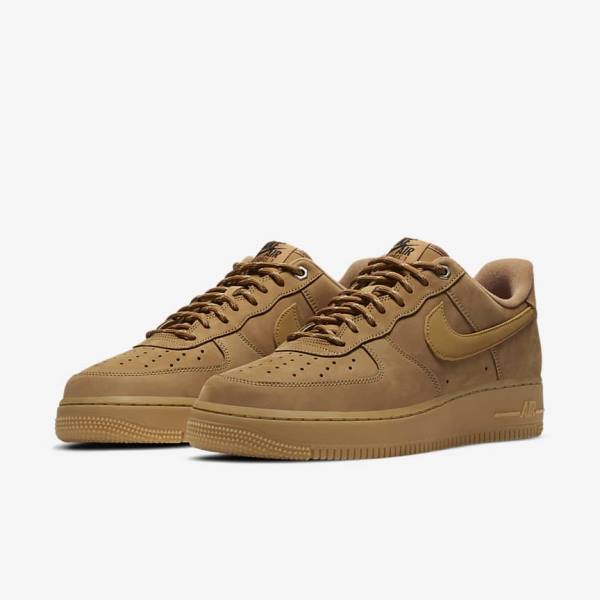 Αθλητικά Παπούτσια Nike Air Force 1 07 WB ανδρικα ανοιχτο καφε μαυρα | NK457KMV