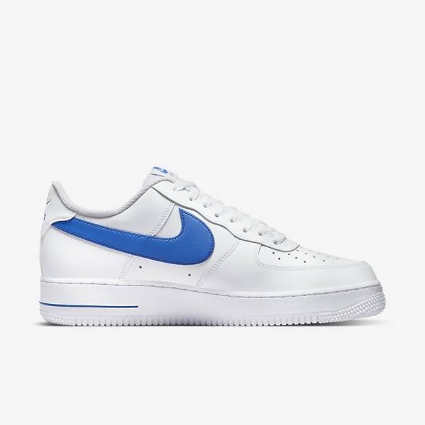 Αθλητικά Παπούτσια Nike Air Force 1 07 ανδρικα ασπρα μπλε ρουά | NK317DQP