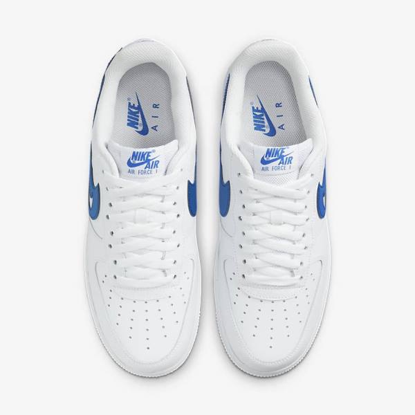 Αθλητικά Παπούτσια Nike Air Force 1 07 ανδρικα ασπρα μπλε ρουά | NK317DQP