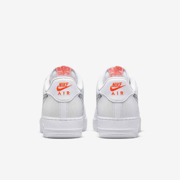 Αθλητικά Παπούτσια Nike Air Force 1 07 ανδρικα ασπρα πορτοκαλι Πλατίνα μαυρα | NK493IMW