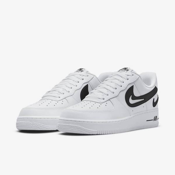 Αθλητικά Παπούτσια Nike Air Force 1 07 ανδρικα ασπρα μαυρα | NK651KAM