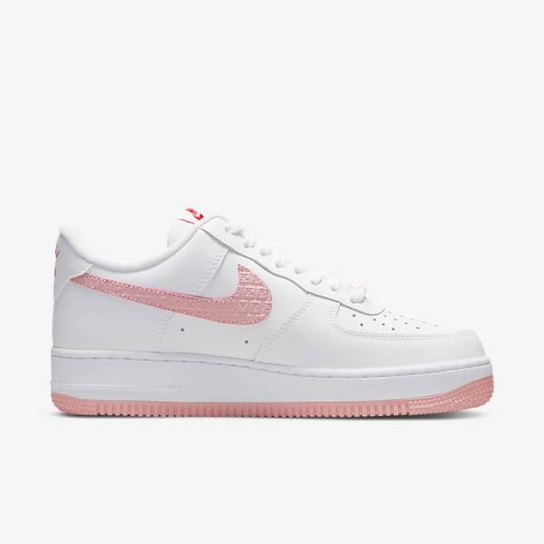 Αθλητικά Παπούτσια Nike Air Force 1 07 γυναικεια ασπρα κοκκινα | NK328NPR