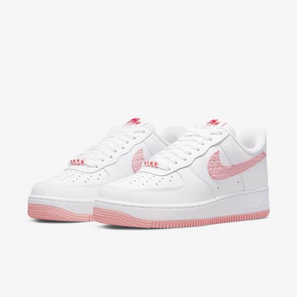 Αθλητικά Παπούτσια Nike Air Force 1 07 γυναικεια ασπρα κοκκινα | NK328NPR