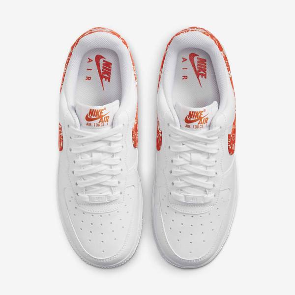 Αθλητικά Παπούτσια Nike Air Force 1 07 γυναικεια ασπρα πορτοκαλι | NK763EVW