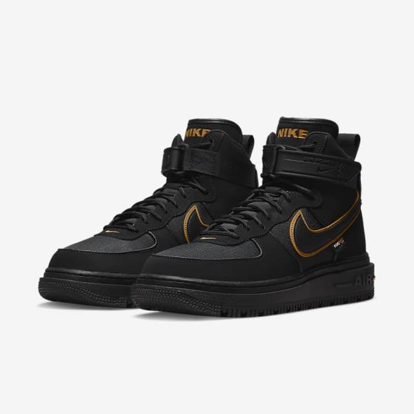 Αθλητικά Παπούτσια Nike Air Force 1 Boot ανδρικα μαυρα καφε χρυσο χρωμα | NK023KYQ