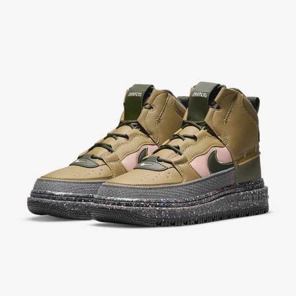 Αθλητικά Παπούτσια Nike Air Force 1 Boot ανδρικα καφε Ελιά ροζ | NK425HBC