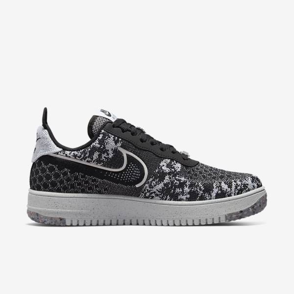 Αθλητικά Παπούτσια Nike Air Force 1 Crater Flyknit Next Nature ανδρικα μαυρα ασπρα Πλατίνα μαυρα | NK524AQN